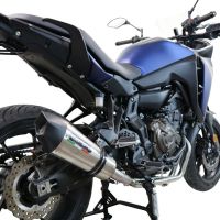 Pot echappement compatible avec Yamaha Tracer 7 GT 2020-2024, GP Evo4 Titanium, Homologué et légal, système d'échappement complet avec catalyseur et db killer amovible 