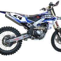 Pot echappement compatible avec Yamaha WR 250 F 2020-2024, Pentacross Inox, Pot d'échappement complet racing, compris de collecteur et db killer amovible, sans homologation 