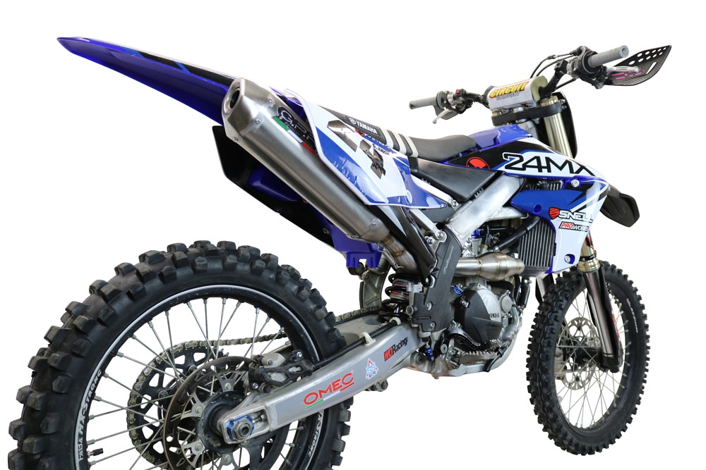 Pot echappement compatible avec Yamaha WR 250 F 2020-2024, Pentacross Inox, Pot d'échappement complet racing, compris de collecteur et db killer amovible, sans homologation 