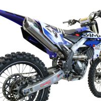 Pot echappement compatible avec Yamaha WR 250 F 2020-2024, Pentacross Inox, Pot d'échappement complet racing, compris de collecteur et db killer amovible, sans homologation 