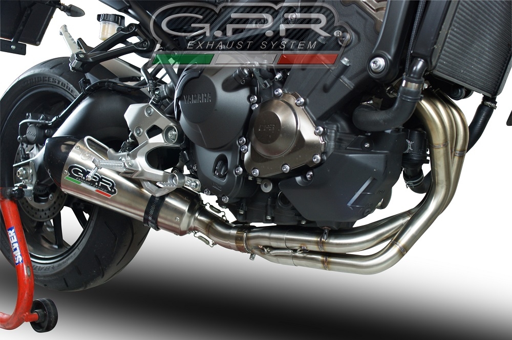Pot echappement compatible avec Yamaha Mt-09 2017-2020, GP Evo4 Titanium, Homologué et légal, système d'échappement complet avec catalyseur et db killer amovible 