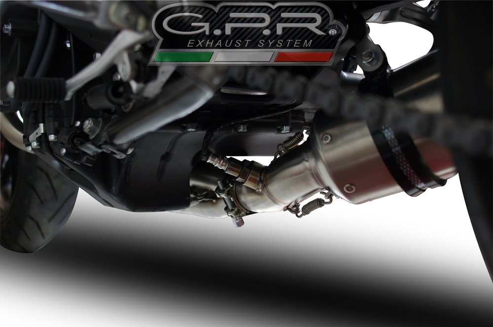 Pot echappement compatible avec Yamaha Mt-09 Tracer 900 2015-2016, Albus Ceramic, Homologué et légal, système d'échappement complet avec catalyseur et db killer amovible 
