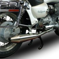 Pot echappement compatible avec Moto Guzzi California 1100 Special-Stone-Sport-Ev-Alu 1997-2002, Vintacone, Paire de pot d'échappement homologuées, livrées avec db killer amovible et raccords spécifiques 