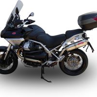 Pot echappement compatible avec Moto Guzzi Stelvio 1200 4V 2008-2010, Trioval, Échappement légal, homologué,silencieux avec db killer amovible et tuyau de liaison spécifique 