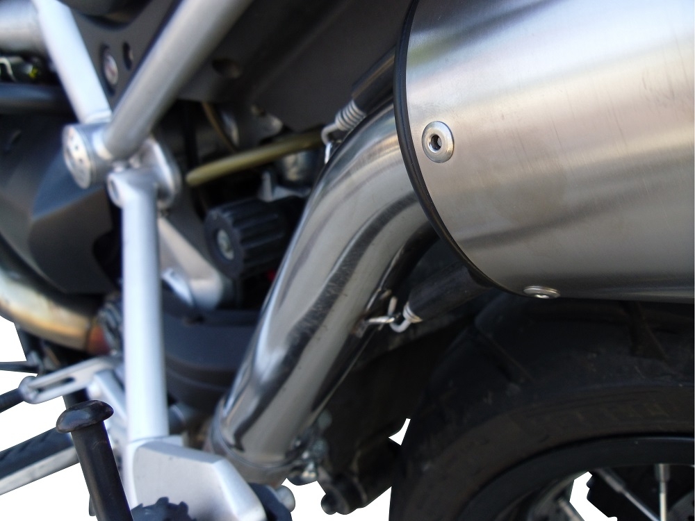 Pot echappement compatible avec Moto Guzzi Stelvio 1200 4V 2008-2010, Ghisa , Échappement légal, homologué,silencieux avec db killer amovible et tuyau de liaison spécifique 