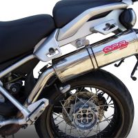 Pot echappement compatible avec Moto Guzzi Stelvio 1200 4V 2008-2010, Trioval, Échappement légal, homologué,silencieux avec db killer amovible et tuyau de liaison spécifique 