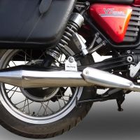 Pot echappement compatible avec Moto Guzzi V7 (I - II) - Stone - Special 2012-2016, Vintacone , Paire de pot d'échappement homologuées, livrées avec db killer amovible et raccords spécifiques 