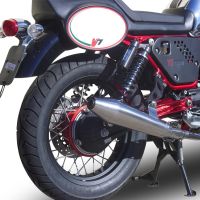 Pot echappement compatible avec Moto Guzzi Nevada 750 2008-2014, Vintacone , Paire de pot d'échappement homologuées, livrées avec db killer amovible et raccords spécifiques 