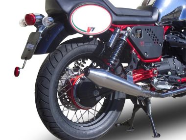 Pot echappement compatible avec Moto Guzzi Nevada 750 2008-2014, Vintacone , Paire de pot d'échappement homologuées, livrées avec db killer amovible et raccords spécifiques 