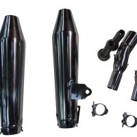 Pot echappement compatible avec Moto Guzzi V7 (I - II) - Stone - Special 2012-2016, Vintacone , Paire de pot d'échappement homologuées, livrées avec db killer amovible et raccords spécifiques 