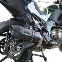 Pot echappement compatible avec Kawasaki Versys 1000 I.E. 2021-2024, Furore Evo4 Nero, Échappement légal, homologué,silencieux avec db killer amovible et tuyau de liaison spécifique 