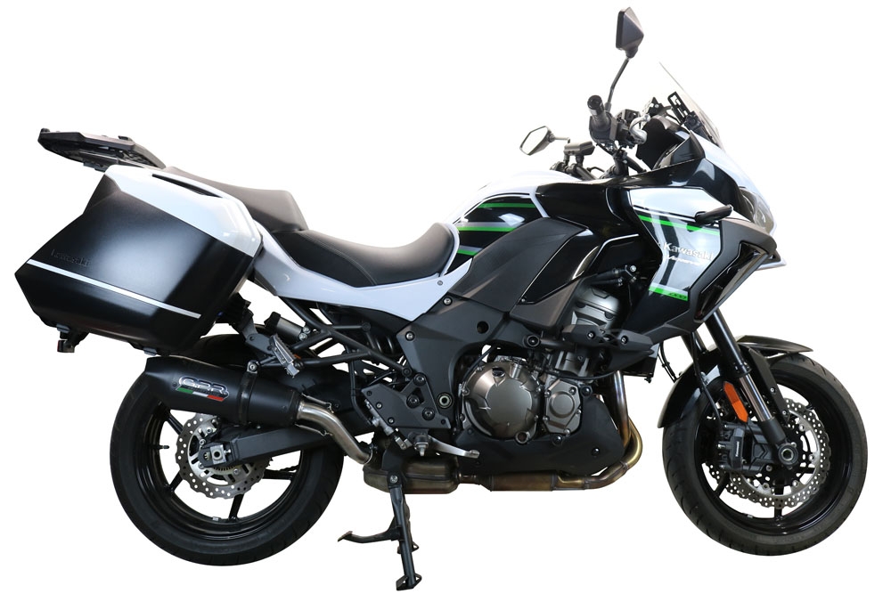 Pot echappement compatible avec Kawasaki Versys 1000 I.E. 2019-2020, GP Evo4 Poppy, Échappement légal, homologué,silencieux avec db killer amovible et tuyau de liaison spécifique 