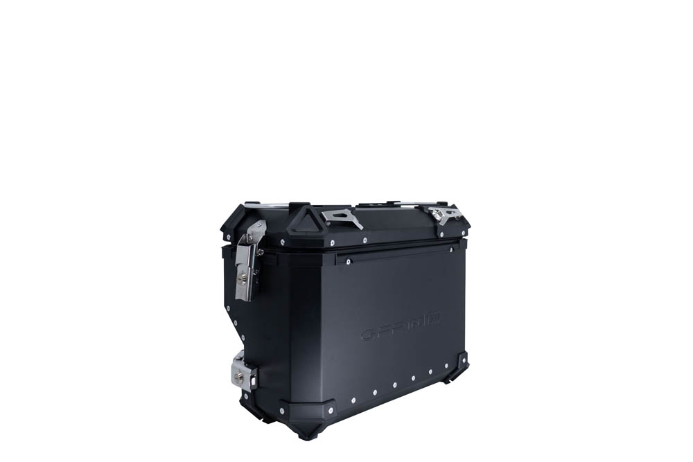 Paire de valises latérales en aluminium avec côté droit profilé, couleur noire avec support de valise spécifique GPR TECH compatible avec  Bmw F 850 Gs 2021/2023 e5