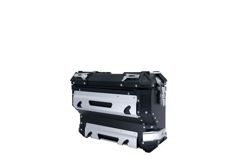 Paire de valises latérales en aluminium avec côté droit profilé, couleur noire avec support de valise spécifique GPR TECH compatible avec  Bmw F 850 Gs 2021/2023 e5