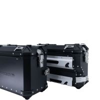 Paire de valises latérales en aluminium avec côté droit profilé, couleur noire avec support de valise spécifique GPR TECH compatible avec  Bmw F 850 Gs 2021/2023 e5
