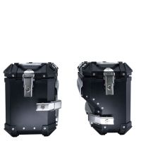 Paire de valises latérales en aluminium avec côté droit profilé, couleur noire avec support de valise spécifique GPR TECH compatible avec  Bmw F 850 Gs 2021/2023 e5
