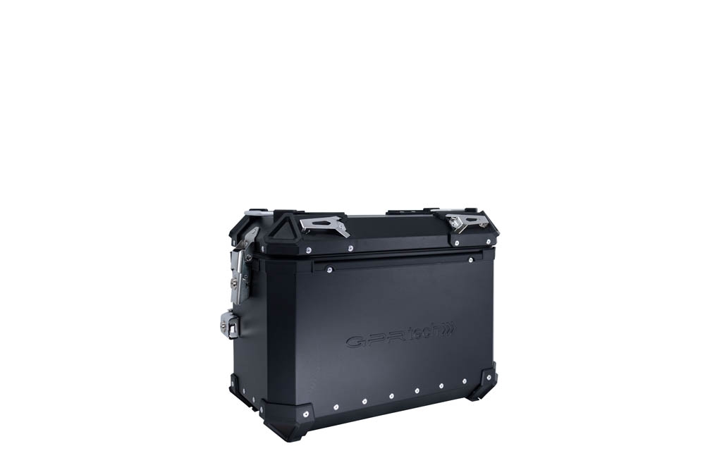GPR TECH compatible with  Bmw R 1300 GS Adventure 2023/2025 Paire de valises latérales en aluminium avec couleur noire avec support de valise spécifique Capacité 38 LT. + 38 LT.