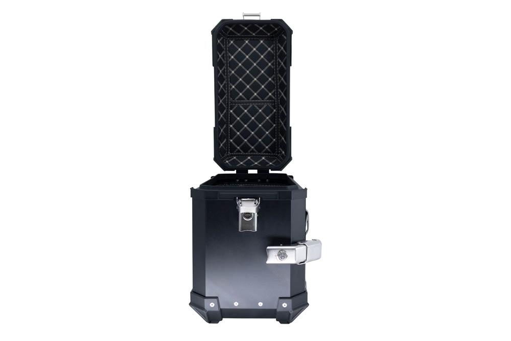 Paire de valises latérales en aluminium avec couleur noire avec support de valise spécifique GPR TECH compatible avec  Kawasaki Versys 650 2017/2020 e4