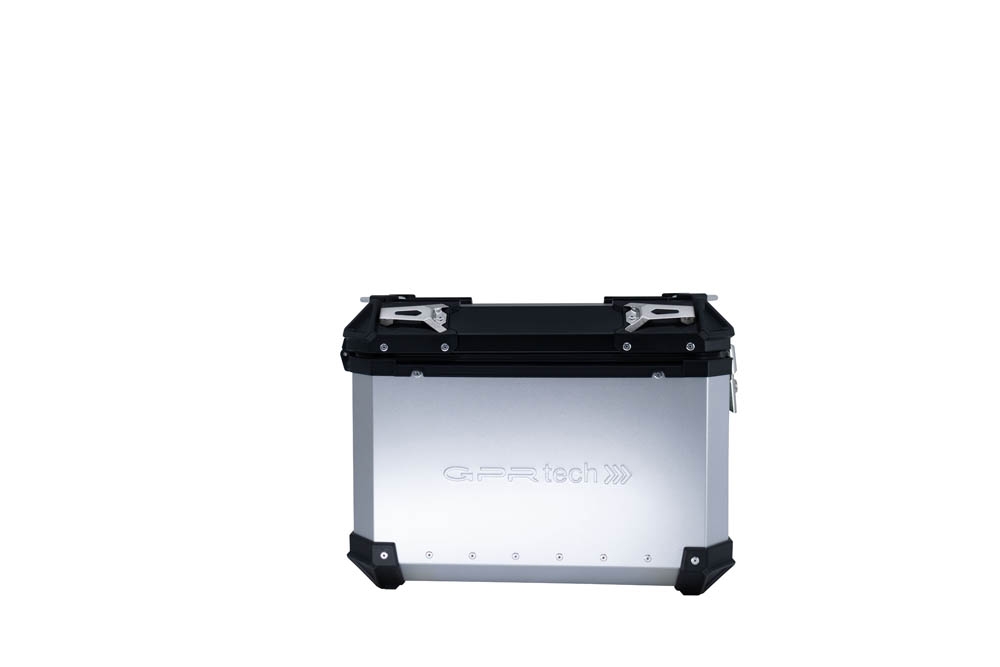 Paire de valises latérales en aluminium avec couleur argent avec support de valise spécifique GPR TECH compatible avec  Kawasaki Versys 650 2017/2020 e4