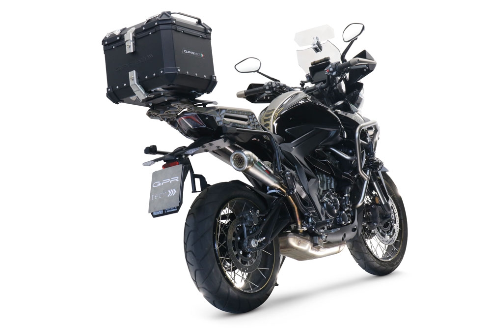 Pot echappement compatible avec Zontes 350 T1 ADV 2022-2024, Powercone Evo, Pot d'échappement complet racing, compris de collecteur et db killer amovible, sans homologation 