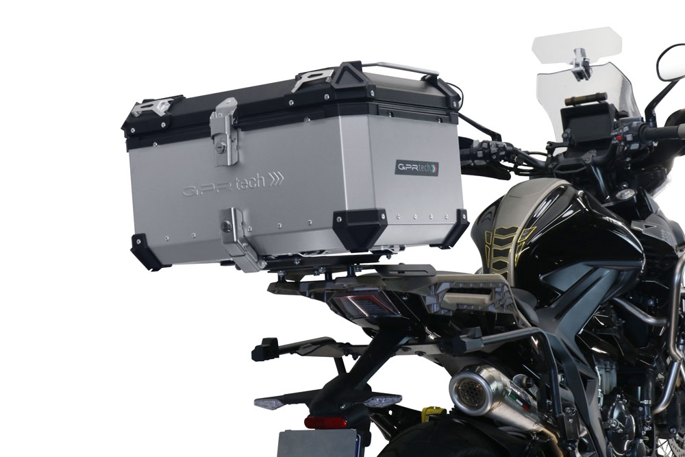 Top case en aluminium, couleur argent avec plaque spécifique incluse Top-case GPR TECH compatible avec  Zontes 350 T1 ADV 2022/2024 e5