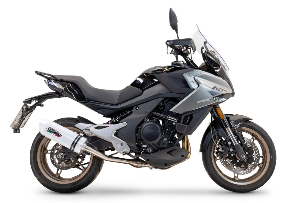 Pot echappement compatible avec Cf Moto 700 Mt 2023-2024, Albus Evo4, Échappement légal, homologué,silencieux avec catalyseur, db killer amovible et tuyau de liaison spécifique 