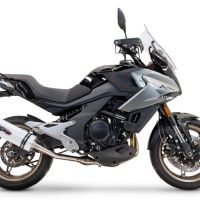 Pot echappement compatible avec Cf Moto 700 Mt 2023-2024, Albus Evo4, Échappement légal, homologué,silencieux avec catalyseur, db killer amovible et tuyau de liaison spécifique 