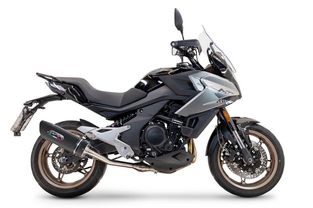 Pot echappement compatible avec Cf Moto 700 Mt 2023-2024, Furore Nero, Pot echappement racing,silencieux avec db killer et des tuyaux de liaison sans homologation 