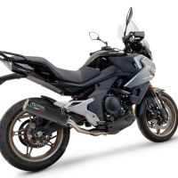 Pot echappement compatible avec Cf Moto 700 Mt 2023-2024, M3 Black Titanium, Pot échappement racing, avec les tuyaux de liaison, article sans homologation 