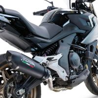 Pot echappement compatible avec Cf Moto 700 Mt 2023-2024, GP Evo4 Black Titanium, Échappement légal, homologué,silencieux avec catalyseur, db killer amovible et tuyau de liaison spécifique 