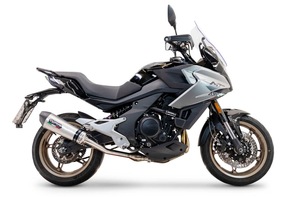 GPR pot echappement compatible avec  Cf Moto 700 Mt 2023-2024, New Grand Prix Evo Titanium, Pot echappement racing,silencieux avec db killer et des tuyaux de liaison sans homologation 