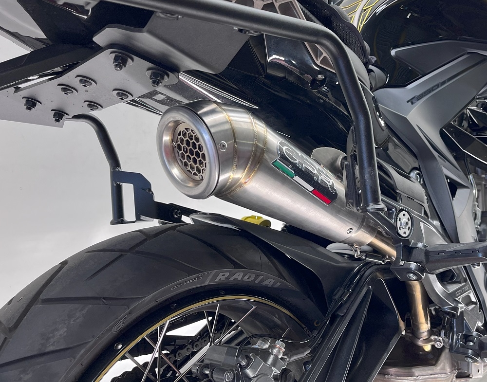 Pot echappement compatible avec Zontes 350 T1 ADV 2022-2024, Powercone Evo, Pot d'échappement complet racing, compris de collecteur et db killer amovible, sans homologation 