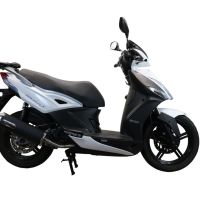 Pot echappement compatible avec Kymco Agility 200 - I.E. R16 - Plus 2015-2017, Evo4 Road, Homologué et légal, système d'échappement complet, avec db killer amovible 