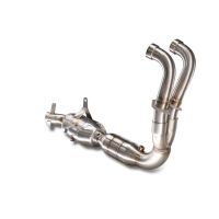 Pot echappement compatible avec Aprilia RS 457 2024-2025, Ghost Inox, Pot d'échappement complet racing, compris de collecteur et db killer amovible, sans homologation 