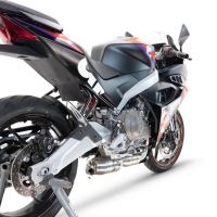 Pot echappement compatible avec Aprilia RS 457 2024-2025, Ghost Inox, Pot d'échappement complet racing, compris de collecteur et db killer amovible, sans homologation 