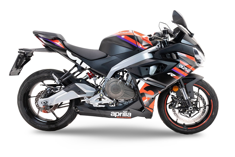 Pot echappement compatible avec Aprilia RS 457 2024-2025, Ghost Inox, Pot d'échappement complet racing, compris de collecteur et db killer amovible, sans homologation 