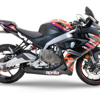 Pot echappement compatible avec Aprilia RS 457 2024-2025, Ghost Inox, Pot d'échappement complet racing, compris de collecteur et db killer amovible, sans homologation 