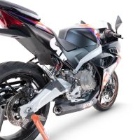 Pot echappement compatible avec Aprilia RS 457 2024-2025, Ghost Inox, Pot d'échappement complet racing, compris de collecteur et db killer amovible, sans homologation 
