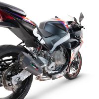 Pot echappement compatible avec Aprilia RS 457 2024-2025, GP Evo4 Black Titanium, Homologué et légal, système d'échappement complet avec catalyseur et db killer amovible 
