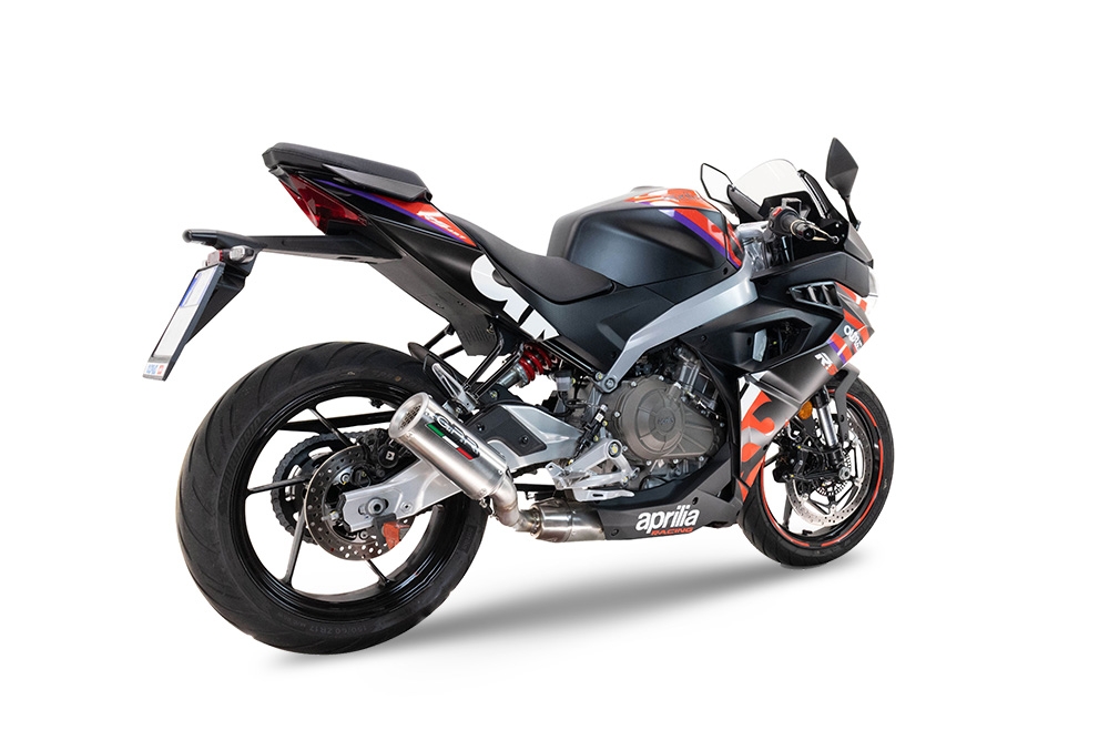 Pot echappement compatible avec Aprilia RS 457 2024-2025, M3 Inox , Homologué et légal, système d'échappement complet avec catalyseur et db killer amovible 