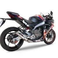 Pot echappement compatible avec Aprilia RS 457 2024-2025, M3 Inox , Homologué et légal, système d'échappement complet avec catalyseur et db killer amovible 