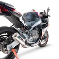Pot echappement compatible avec Aprilia RS 457 2024-2025, M3 Inox , Homologué et légal, système d'échappement complet avec catalyseur et db killer amovible 