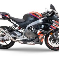 Pot echappement compatible avec Aprilia RS 457 2024-2025, Powercone Evo, Homologué et légal, système d'échappement complet avec catalyseur et db killer amovible 