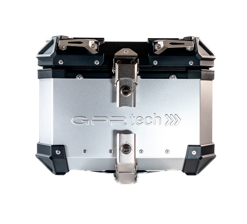 GPR TECH TOP CASE ALPI-TECH 26 LT. ARGENT Top case en aluminium, avec Dossier souple, couleur argent avec plaque universelle incluse Capacité Litres 26
