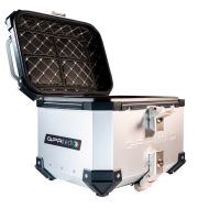 GPR TECH TOP CASE ALPI-TECH 26 LT. ARGENT Top case en aluminium, avec Dossier souple, couleur argent avec plaque universelle incluse Capacité Litres 26