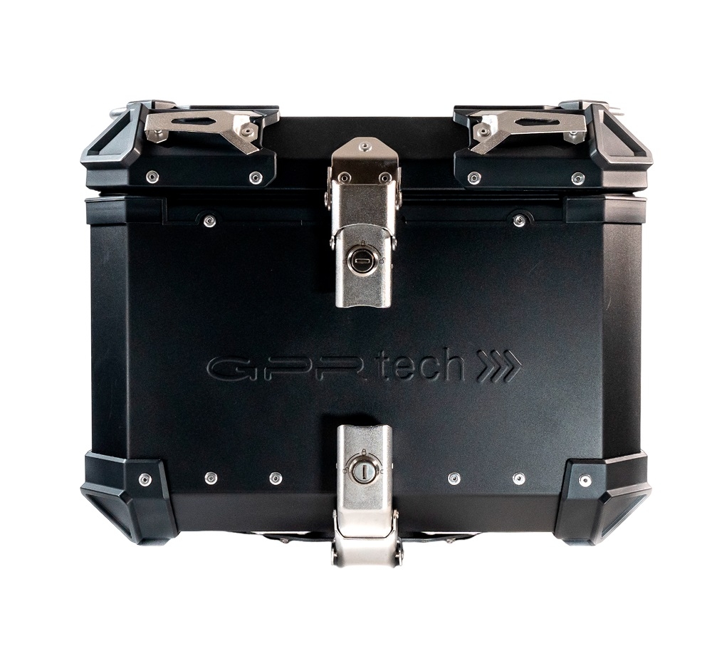 Top case en aluminium, couleur noire avec plaque spécifique incluse Top-case GPR TECH compatible avec  Benelli Trk 251 2019/2023