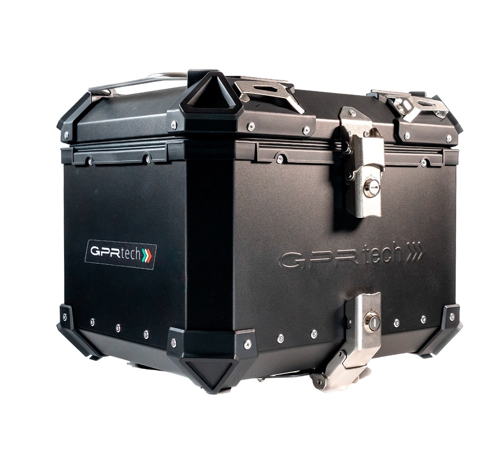 Top case en aluminium, couleur noire avec plaque spécifique incluse Top-case GPR TECH compatible avec  Benelli Trk 251 2019/2023