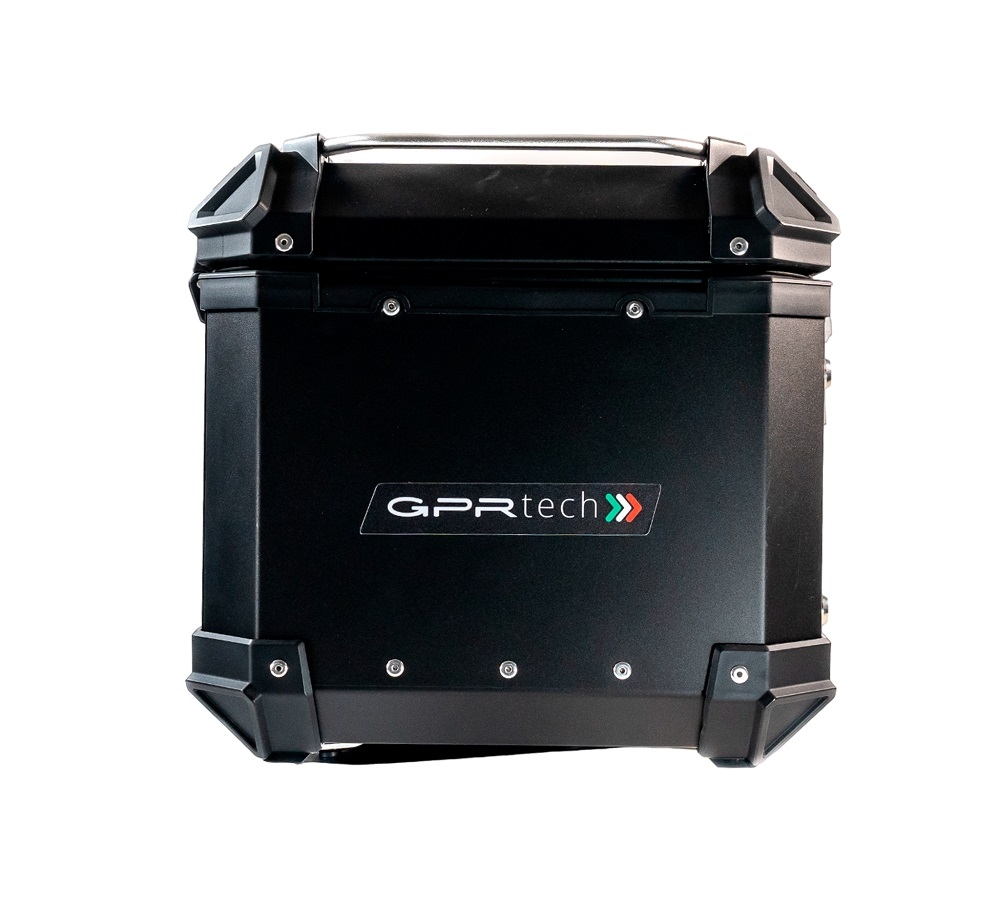 Top case en aluminium, couleur noire avec plaque spécifique incluse Top-case GPR TECH compatible avec  Benelli Trk 251 2019/2023