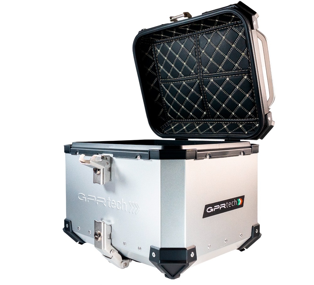 Top case en aluminium, couleur argent avec plaque spécifique incluse Top-case GPR TECH compatible avec  Bmw F 700 Gs 2011/2015