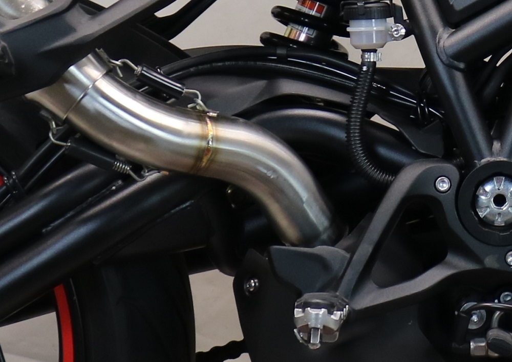 Pot echappement compatible avec Benelli 752 S 2022-2024, M3 Poppy , Échappement légal, homologué,silencieux avec db killer amovible et tuyau de liaison spécifique 